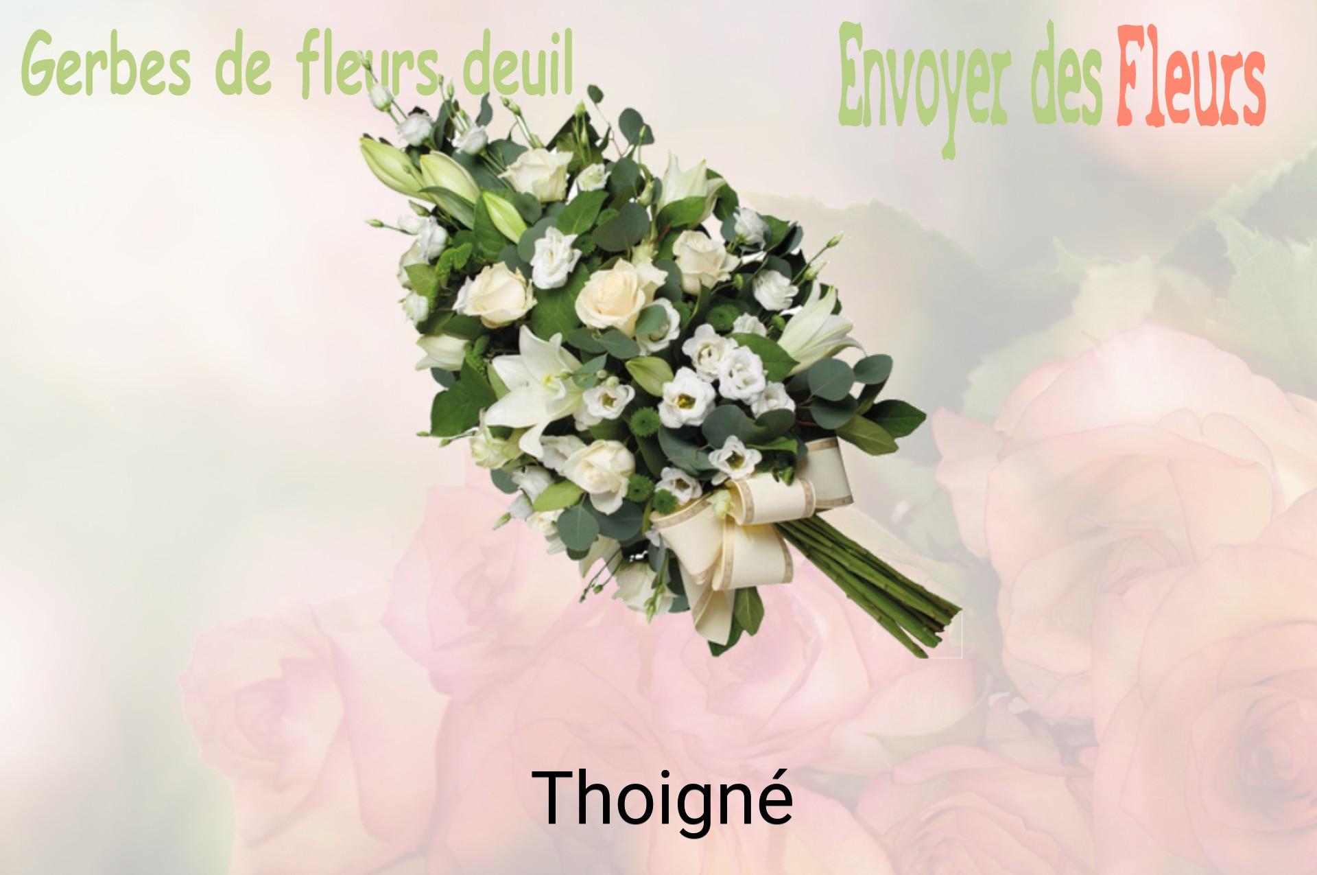 Gerbe de fleurs de deuil livrée à Thoigné